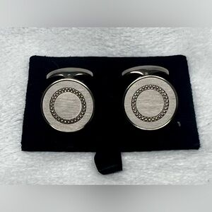 Round Tateossian Titanium Cuff Links